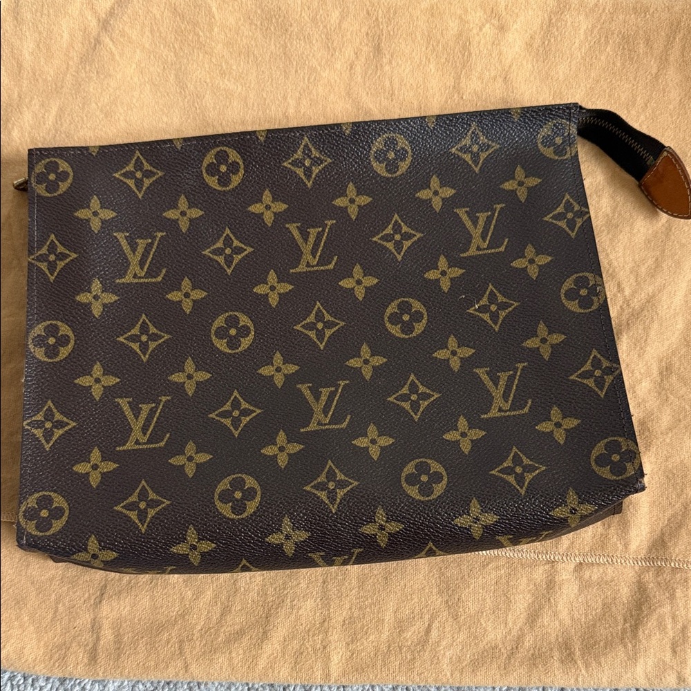 Luxury Brown Monogram Cosmetic Bag